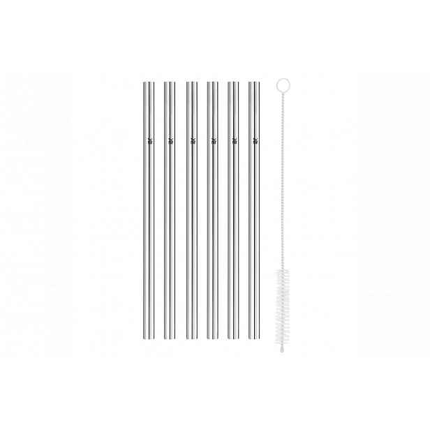 Nerezová brčka WMF 18 cm 6 ks a kartáček 608976040