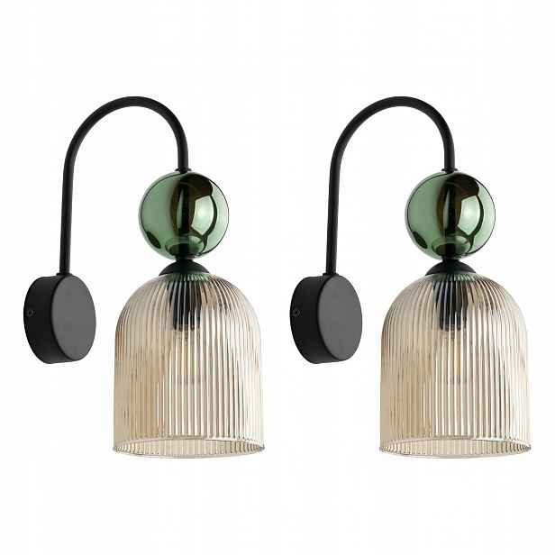 Tk Lighting Sada 2 x nástěnné svítidlo Sophia Green Cognac 11143