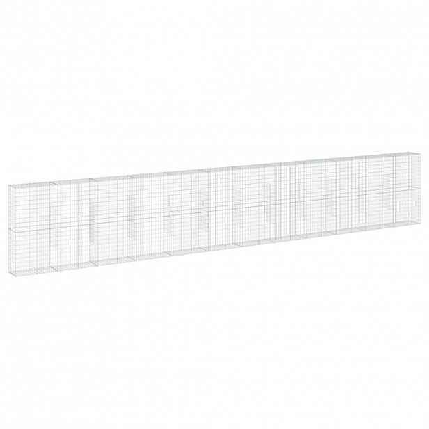 vidaXL Gabionový koš s víkem 1 200 x 50 x 200 cm pozinkované železo
