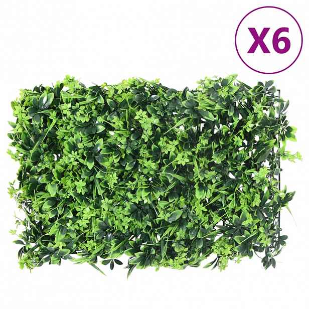 vidaXL Umělý listnatý plot 6 ks zelený 40 x 60 cm