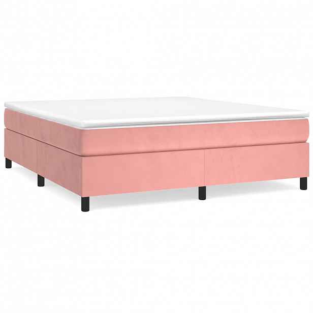 vidaXL Rám postele s boxspringem růžový 180 x 200 cm samet