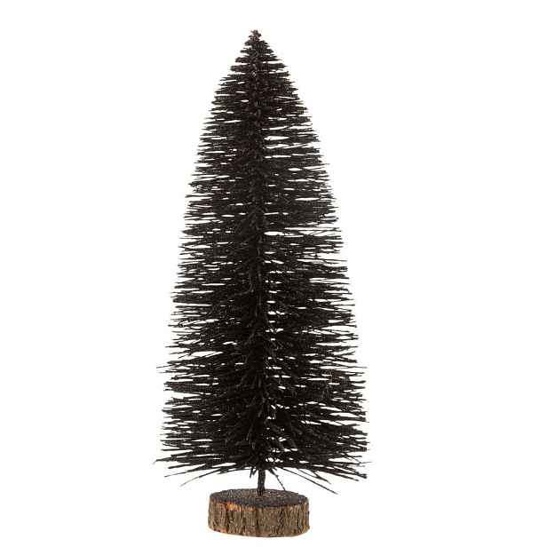 Černý třpytivý stromek Tree black L - Ø 17*40 cm J-Line by Jolipa