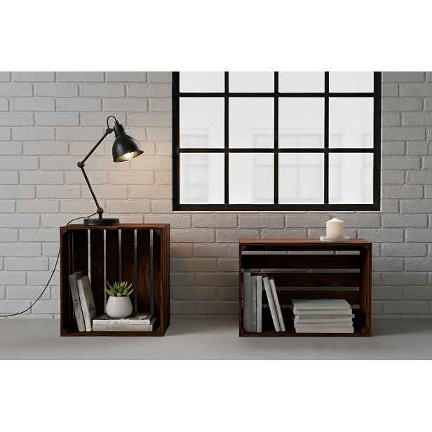 Dřevěná skříňka 50x40x30 cm|KOMPLET 2 KUSŮ|Styl Loftový palisandr