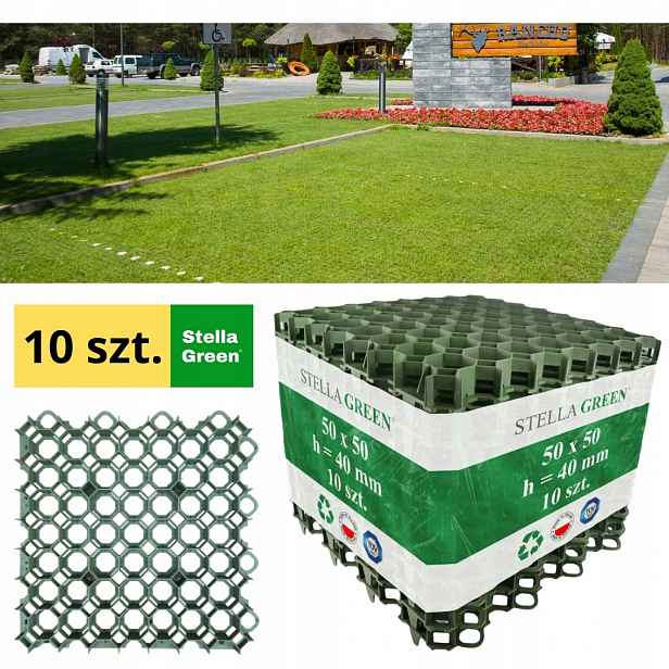 Eko mřížka Stella Green SG1 trávníková mřížka silniční 50x50x4 cm 10 ks