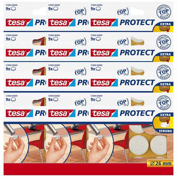 Plstěné podložky kulaté pod židle stůl pračku nábytek tesa 26mm 9ks x 12