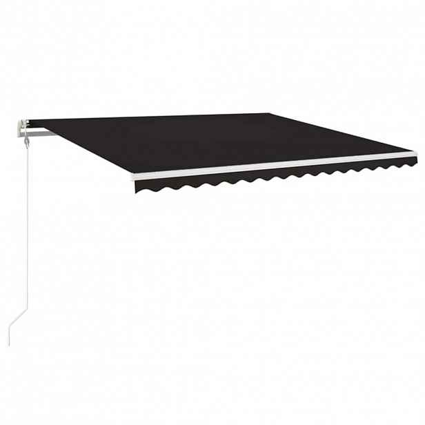vidaXL Automatická markýza LED a senzor větru 450 x 350 cm antracitová