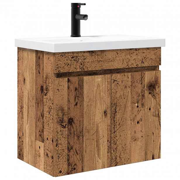 vidaXL Koupelnová skříňka s baterií Staré dřevo 61 x 40 x 74,5 cm