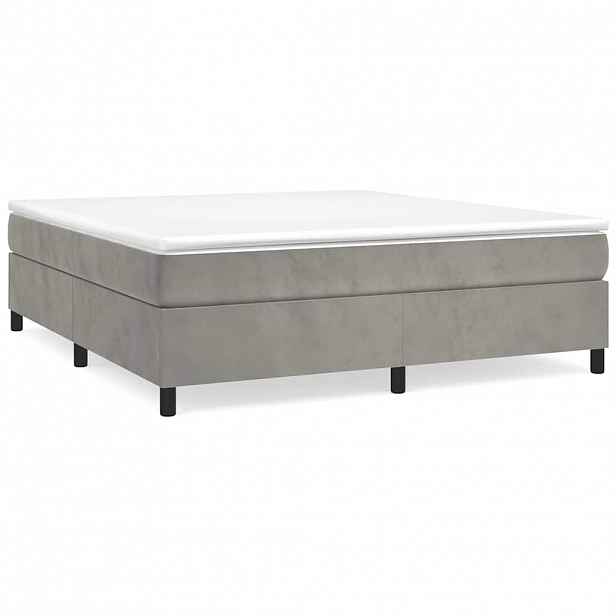 vidaXL Rám postele s boxspringem světle šedý 200 x 200 cm samet