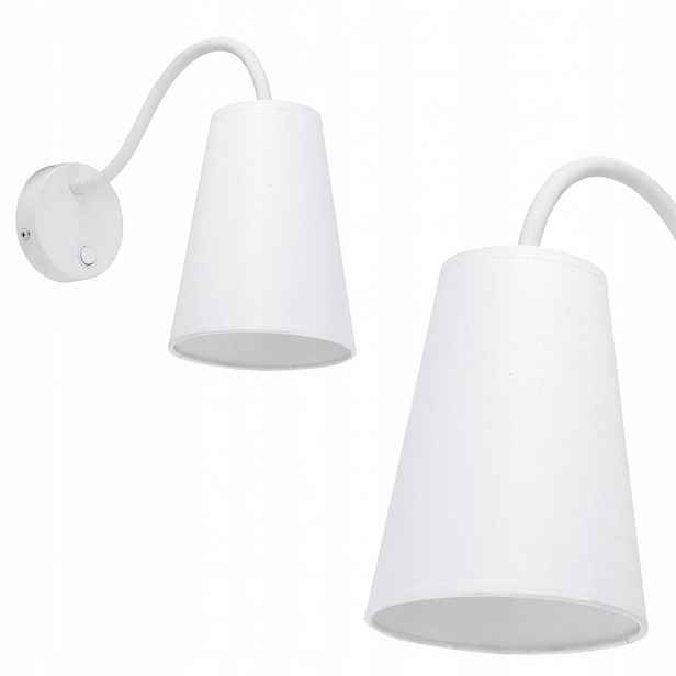 Nástěnná lampa do kanceláře Bílá E27 40 cm Kov Látka nad stůl Tk Lighting