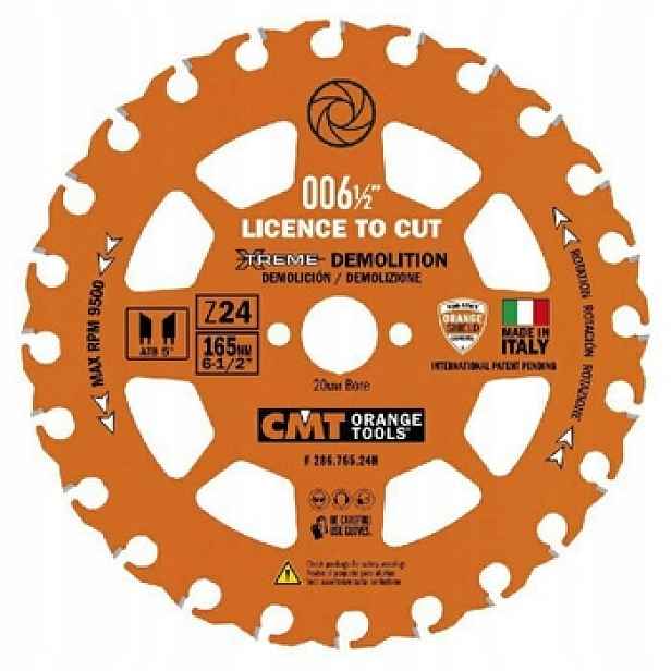 Pila Cmt Itk 286.765.24H průměr 165 mm, 24 zubů, řez 2,3 mm, tělo 1,2 mm