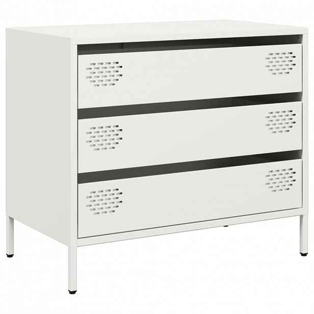 vidaXL Příborník bílý 68 x 39 x 58,5 cm ocel válcovaná za studena