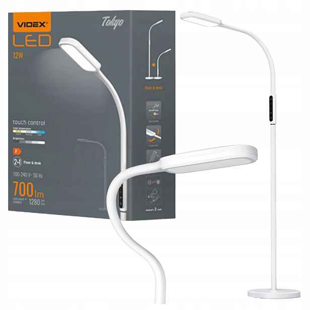 Led stolní lampa stojící podlahová 12W stmívatelná 3000-5000K Regulace