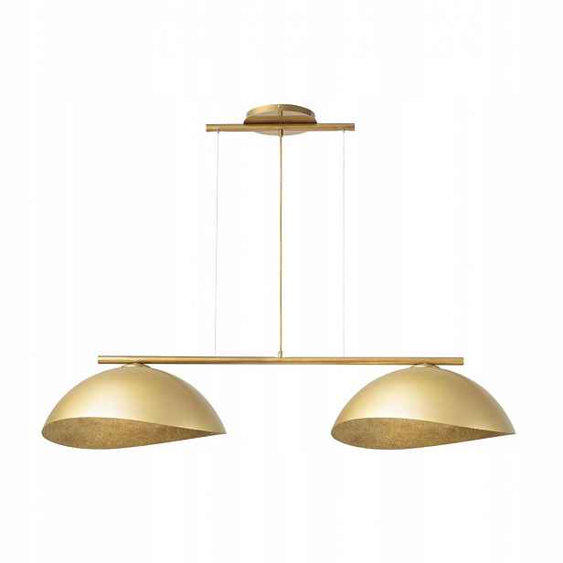 Lustr Závěsná lampa Kov Ocelová Zlatá E27 Vyměnitelná Sigma Osvětlení 90 cm