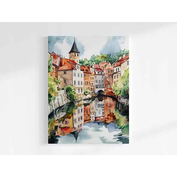 Plakát Město Český Krumlov Staré Město Památka Kanál 75x100