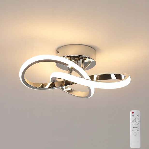 Stropní Svítidlo Stropní Svítidlo Led Moderní Stříbrný Lustr Do Obývacího Pokoje S Dálkovým Ovládáním