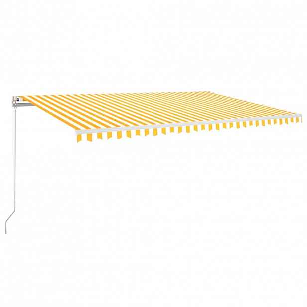 vidaXL Automatická zatahovací markýza 500 x 350 cm žlutobílá