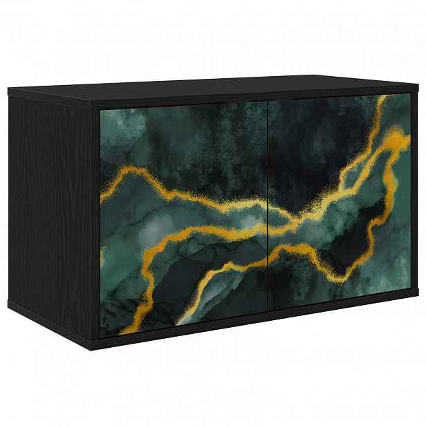 vidaXL Nástěnná TV skříň WIJHE 69 x 33 x 40 cm Černý dub