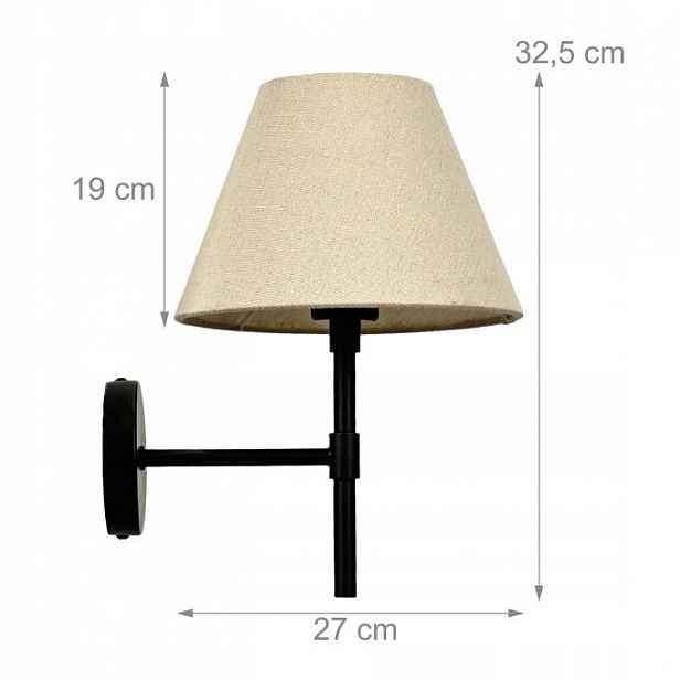 Vnitřní nástěnná lampa s lněným stínidlem (H5507)