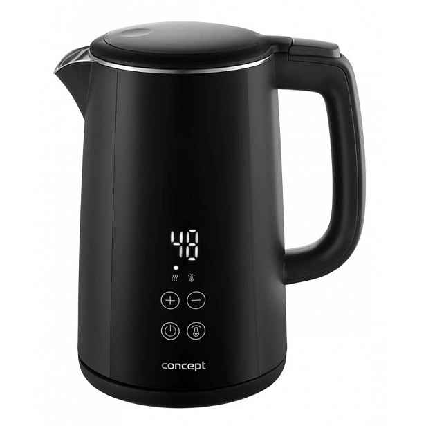 Concept - Rychlovarná konvice, objem 1,5 l, s regulací teploty, 2200 W, černá rk3360