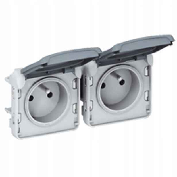 Legrand podomítková zásuvka 2P+Z 16A šedá IP55 069562