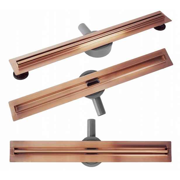 Lineární odtok Neox Slim Pro měď kartáčovaná 700 mm