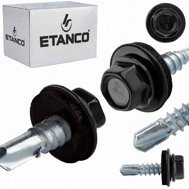 Samovrtné šrouby do kovu 5 mm 5,5 x 19 mm Ral 9005 250 ks Etanco GT5 Z14