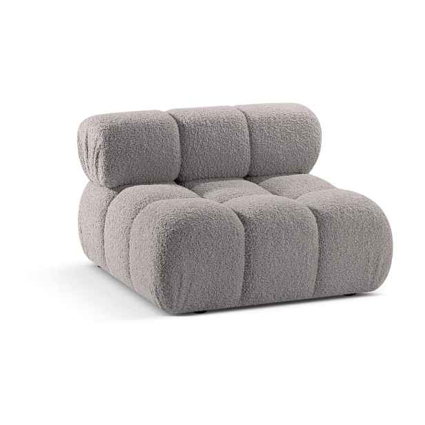 Světle šedý modul pohovky z textilie bouclé (středový díl) Bellis – Micadoni Home