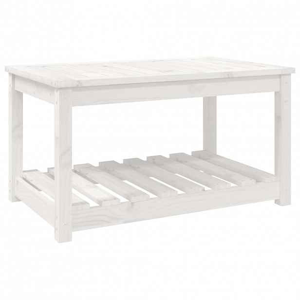 vidaXL Zahradní stůl bílý 82,5 x 50,5 x 45 cm masivní borové dřevo