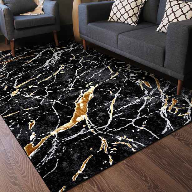 Kusový koberec Allure 1963 black/gold, 240x330, černá, kancelář, Dywany Łuszczów