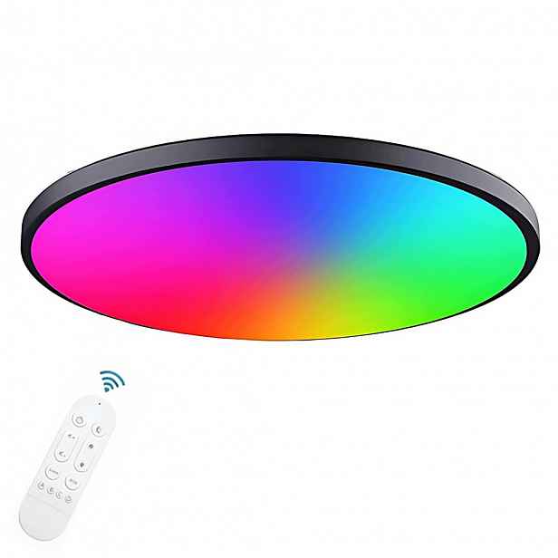 Lampa Stropní Svítidlo Led Rgb Černá Cct 2700K-6500K Wifi Dálkový Ovladač Rf Aplikace