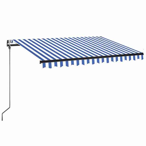 vidaXL Stahovací markýza Modrá a bílá 350 x 250 cm Polyester