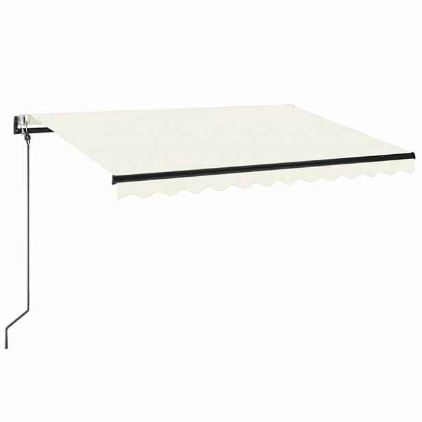 vidaXL Stahovací markýza Krémová 350 x 250 cm Polyester