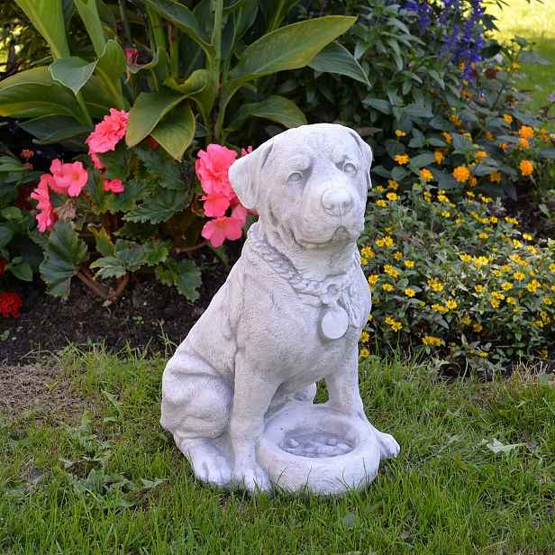 Betonová figurka Pes Rottweiler betonové figurky Pejsek dekorace do zahrady