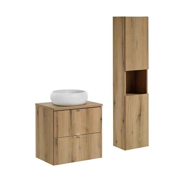 Comad Koupelnová sestava Nova Oak Wiki se skříňkami a umyvadlem 60 cm dub evoke