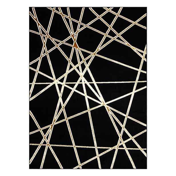 Kusový koberec Allure 1964 black/gold, 80x150, černá, kancelář, Dywany Łuszczów
