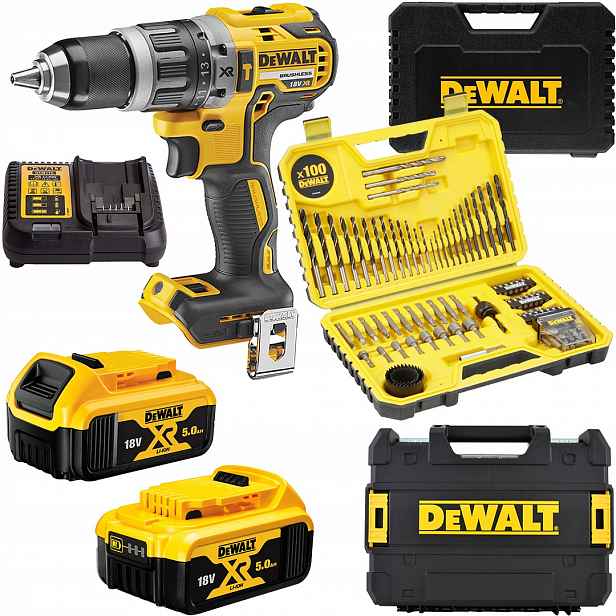 Sada rázových aku šroubovák DeWalt DCD796P2 100 ks