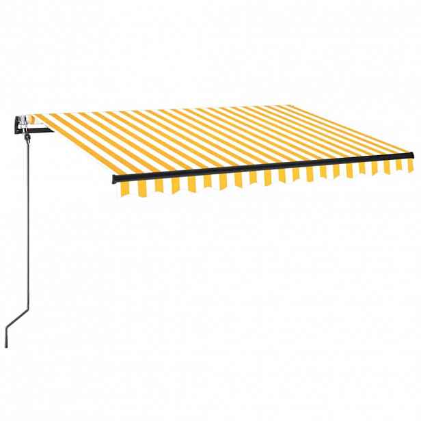 vidaXL Stahovací markýza Žlutá a bílá 350 x 250 cm Polyester