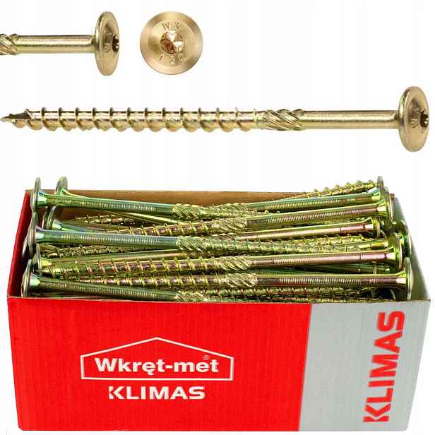 Vruty do dřeva 8x340 mm tesařské Wkcp talířová hlava, torx, op.50 Ks