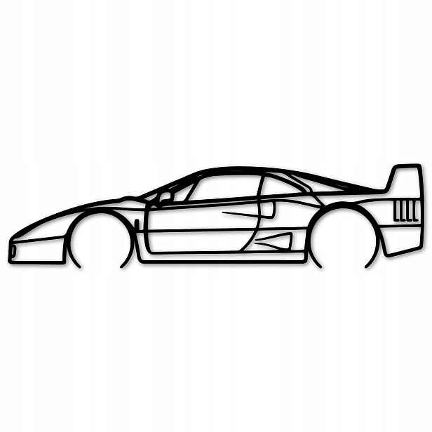 Auto Ferrari f40 Obraz Ažurový Obraz Do Obývacího Pokoje Na Zeď Panel 3D 80cm