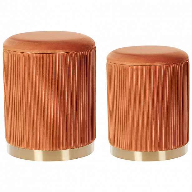 Beliani PUF 2er-Set-Orange Miramar