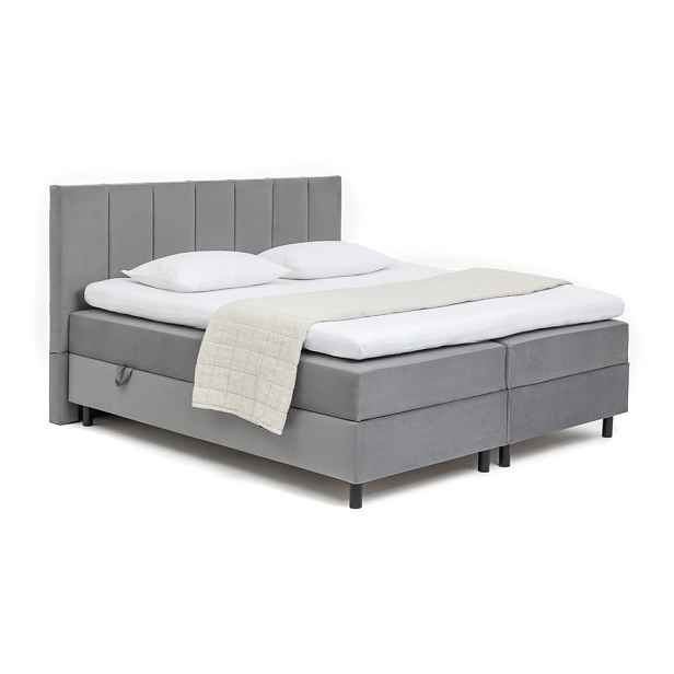 Šedá boxspring postel s úložným prostorem 180x200 cm Elva Bold Line – Bonami Selection
