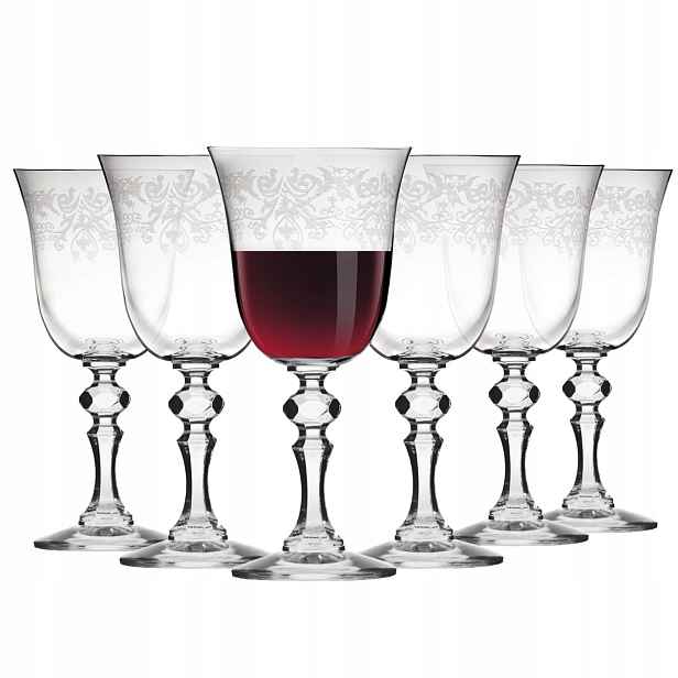 Skleničky na červené víno Krosno Krista Deco sada 6 Ks 250 ml