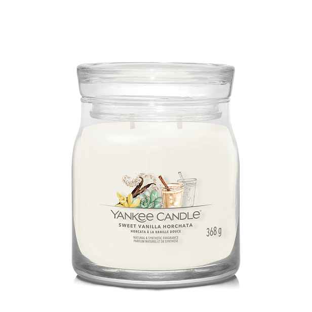 Sweet Vanilla Horchata Yankee Candle Signature střední svíčka se dvěma k
