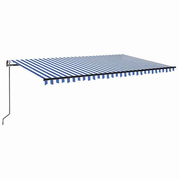 vidaXL Stahovací markýza Modrá a bílá 500 × 300 cm Polyester
