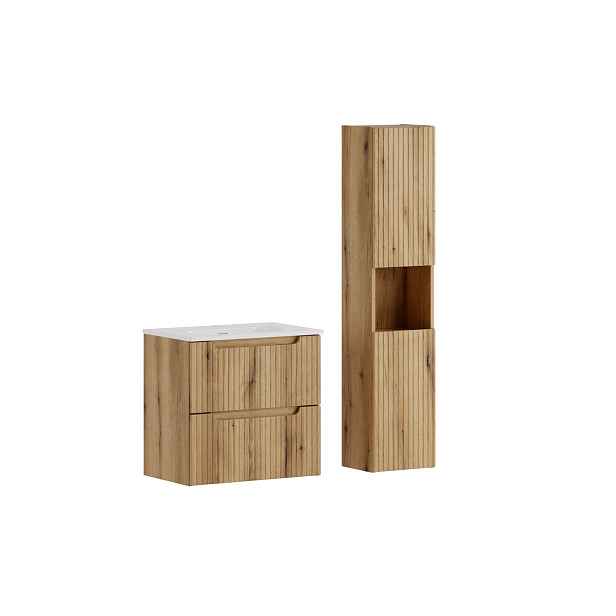 Comad Koupelnová sestava Nova se zápustným umyvadlem a skříňkami 60 cm dub coast evoke