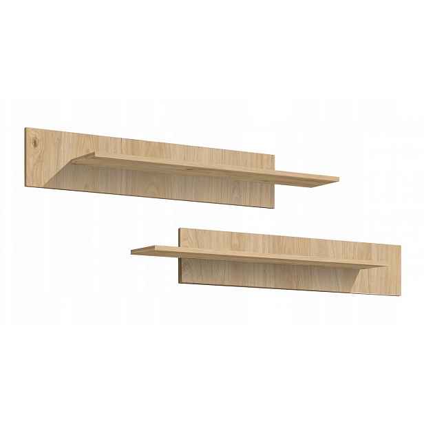 Set 2 závěsných polic FREYA - dub hickory jackson