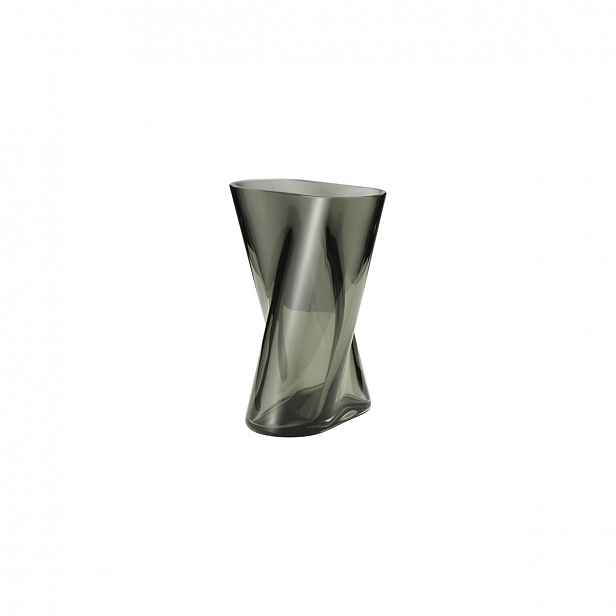 Skleněná váza Lituus kouřová, malá - Georg Jensen