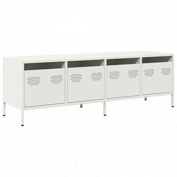 vidaXL TV skříňka bílá 135 x 39 x 43,5 cm ocel válcovaná za studena
