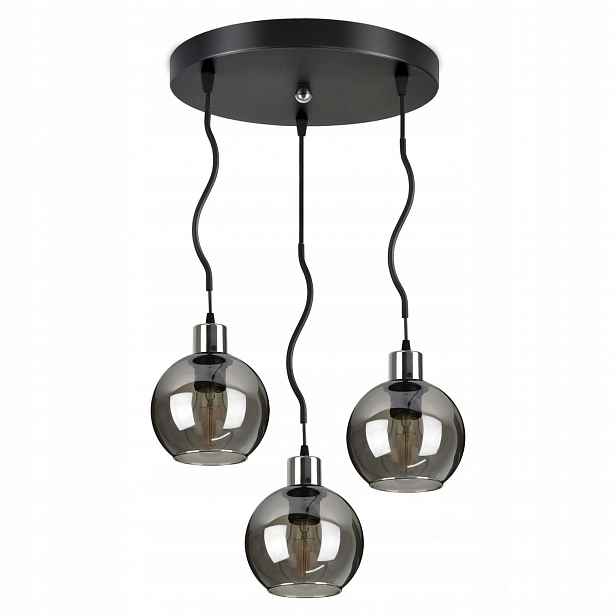 Skleněná závěsná lampa Lustr Spline Chrom Kula