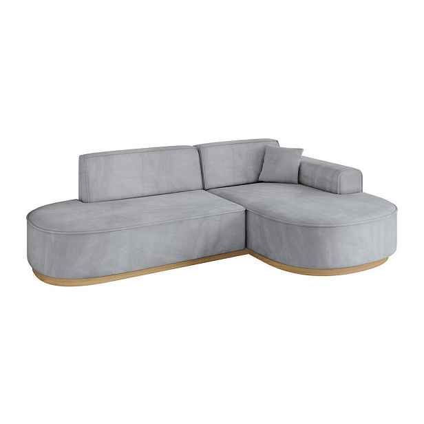 ALTDECOR ROHOVÁ SEDAČKA s otomanem, pravá MARI-L1-v2 243x171x83 Šedá Velur